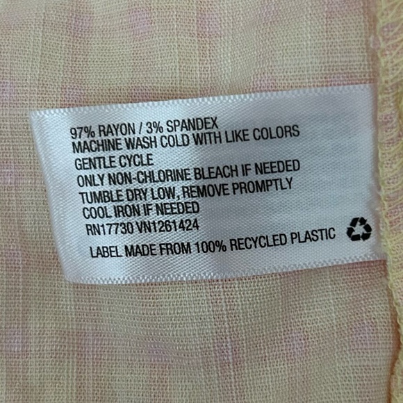 Wild Fable Double Ruched Front Gingham Plaid Yellow and Pink mini Dress - M - Picture 8 of 10